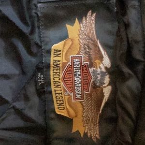 Black Leather Harley Davidson Jacket Girls Size 14 vintage